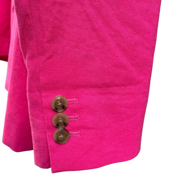 J. Crew Womens Hot Pink Linen Cotton Blazer Size 10 - Picture 12 of 14